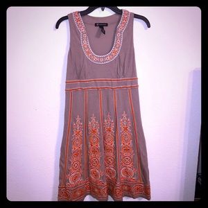 Grey, Orange, and White Dress